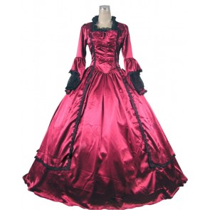 Marie Antoinette Victorian Ball Gown Cosplay Red Wedding Dress