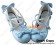 Princess Lolita Shoes Blue Matte Mermaid Pearls String Chunky Straps