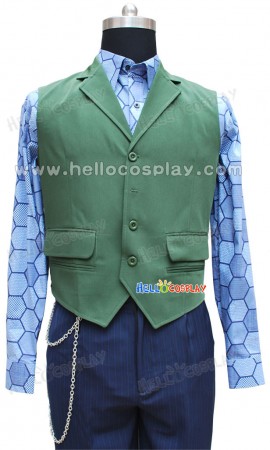 Green Vest And Blue Hexagon Shirt Custom-made