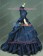 Victorian Lolita Bustle Period Reenactment Gothic Lolita Dress Navy Blue