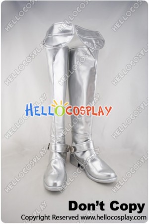 Fate Stay Night Cosplay Shoes Saber Silver Boots