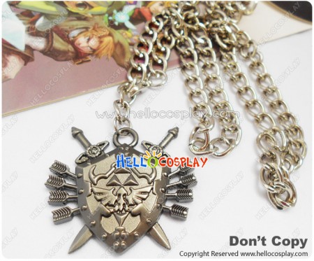 The Legend Of Zelda Cosplay Iceman Arrow Shield Necklace Metal Chain