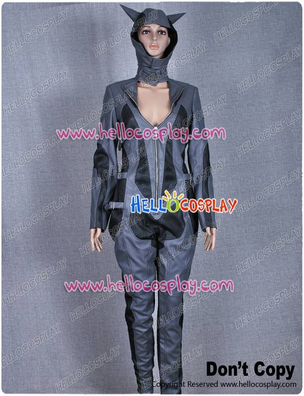 Batman Arkham City Catwoman Cosplay Costume Leather Jumpsuit