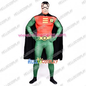 Young Justice Robin Cosplay Costume Jumpsuit Cape