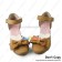 Princess Lolita Shoes Beige Sweet Bow Lace Ankle Strap Chunky PU Leather Sandals