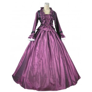 Victorian Civil War Ball Gown Prom Satin Evening Dress