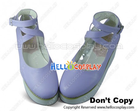 Matt Purple Ankle Strap Platform Punk Lolita Shoes