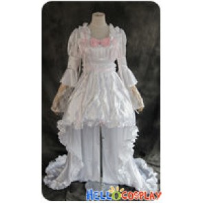 Chobits Cosplay Chi White Lolita Dress Costume