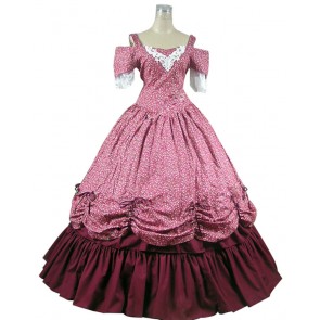 Southern Belle Civil War Cotton Dress Ball Gown Prom