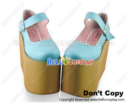 Blue NaNa Strap Platform Punk Lolita Shoes