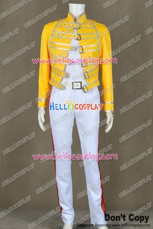 Queen Band Lead Vocals Freddie Mercury Cosplay Costume Wembley Stadium