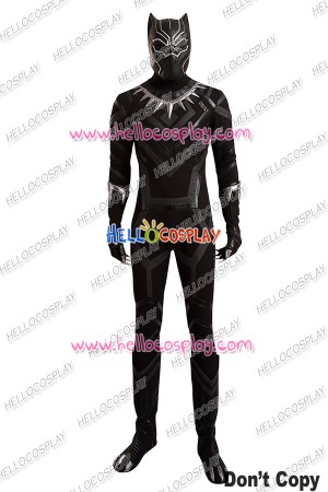 Captain America Civil War Black Panther Cosplay Costume 