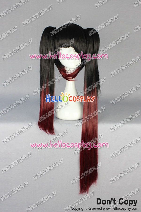 Date A Live Tokisaki Kurumi Black Cosplay Wigs Ponytail