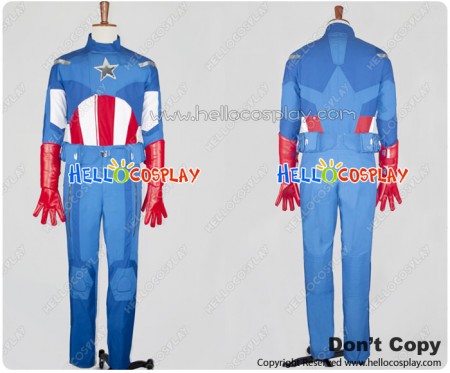 The Avengers Captain America Cosplay Costume Uniform