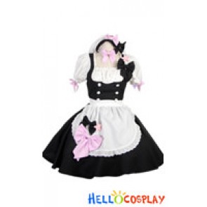 Cute Princess Sleeves Bow Knots Stars Cosplay Maid Dress Costume