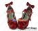 Red Round Toe Wedge Heel PU Lolita Shoes