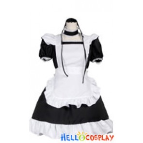 Sweet Lace White Black Cosplay Maid Dress Costume