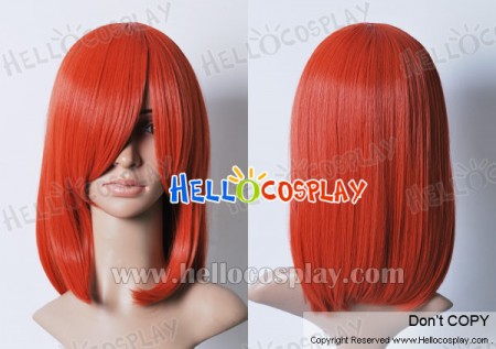 Orange Red 45cm Cosplay Straight Wig