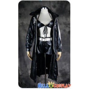 Vocaloid 2 Cosplay Black Rock Shooter Big Zipper Leather Costume