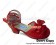 Mirror Red Open Toe Satin Ruffle Chunky Princess Lolita Shoes
