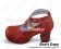 Wine Red Crossing Ruffle Strap Chunky Princess Lolita Shoes