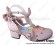 Pink Crossing Straps Pearl Chain Scalloped Lolita Shoes