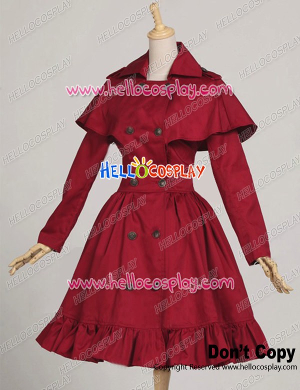 steampunk red dress