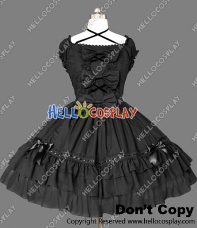 Gothic Lolita Punk Luxurious Black Dress