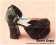 Matte Black Ruffle Ankle Strap Chunky Princess Lolita Shoes