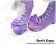 Mirror Purple Bows Zipper Fur Chunky Princess Lolita Boots