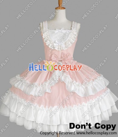 Sweet Lolita Gothic Punk Classic Jumper Skirt Light Pink Dress