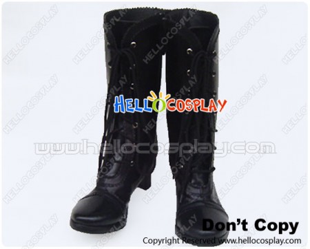 Black Ruffle Lace Zipper Chunky Punk Lolita Boots