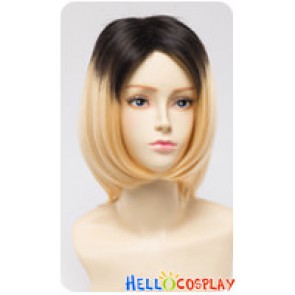 Haikyū Cosplay Kenma Kozume Wig Layered Short Gradual Change Black Golden Gray