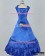Southern Belle Satin Evening Gown Blue Ribbon Lolita Dress