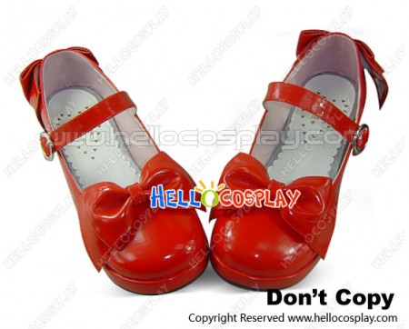 Mirror Red Buckle Strap Platform Sweet Lolita Shoes