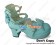 Matt Blue Alice Bow Straps Chunky Princess Lolita Shoes