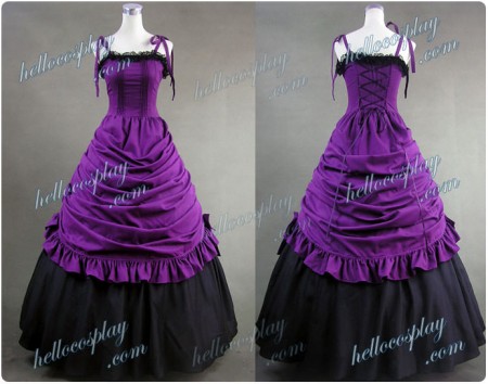 Southern Belle Civil War Ball Gown Dress Prom Purple Dress