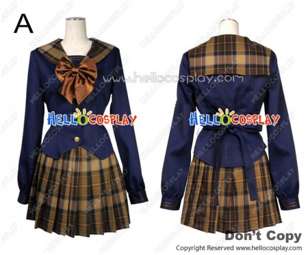 Lovely High School Girl Long Sleeve Uniform Cosplay Dress Costume