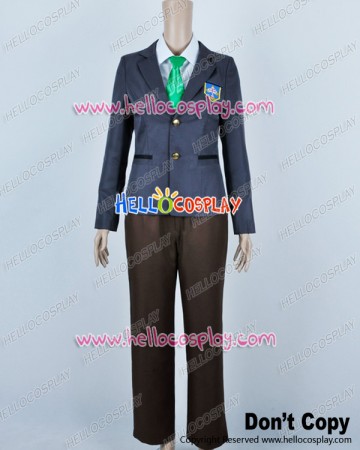 Free Iwatobi Swim Club Cosplay Haruka Nanase Makoto Tachibana Uniform Costume Green Tie