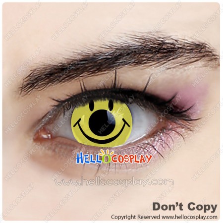 Yellow Smiley Cosplay Contact Lense