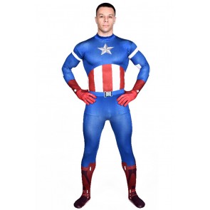 Captain America Steve Rogers Cosplay Costume Jumpsuit