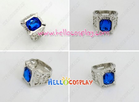 Black Butler Cosplay Sapphire Ring Silver Version