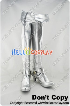 Fate Stay Night Cosplay Shoes Saber Boots Silver
