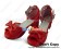 Matt Red Open Toe Satin Ruffle Chunky Princess Lolita Shoes