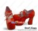 Red Three Instep Strap Chunky Punk Lolita Shoes