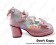 Mirror Pink White Ruffle Bows Straps Chunky Princess Lolita Shoe