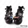Lolita Shoes Brown Ankle Straps With Bows Heart Shaped Buckle