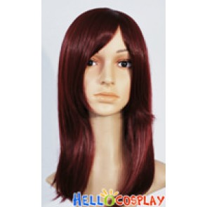 Dark Wine Red 45cm Cosplay Straight Wig