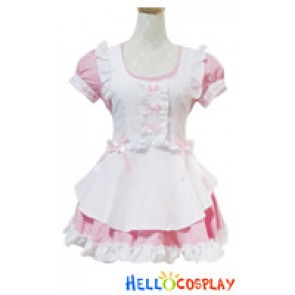 Angel Feather Cosplay Fantasy Sweet Pink Maid Dress