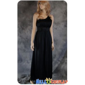 Party Cosplay Black Gem Ball Gown Formal Shoulder Dress Costume